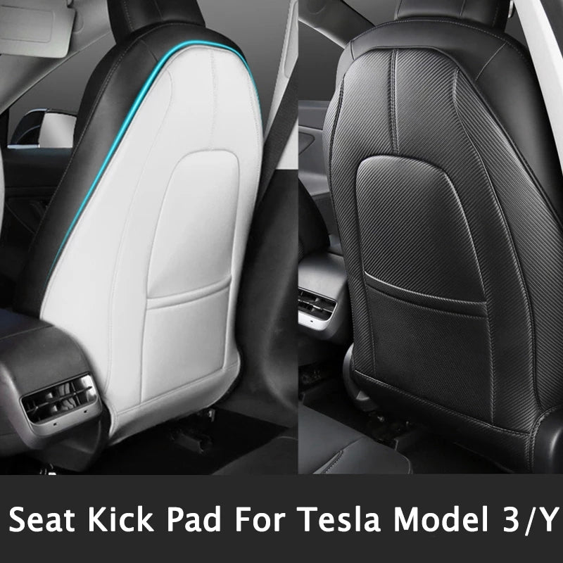 1 Pair Car Seat Cover Cushion Protection Mat Fit for Tesla Model 3/Y Anti-dust Premium Leather Car Seat Back Protector