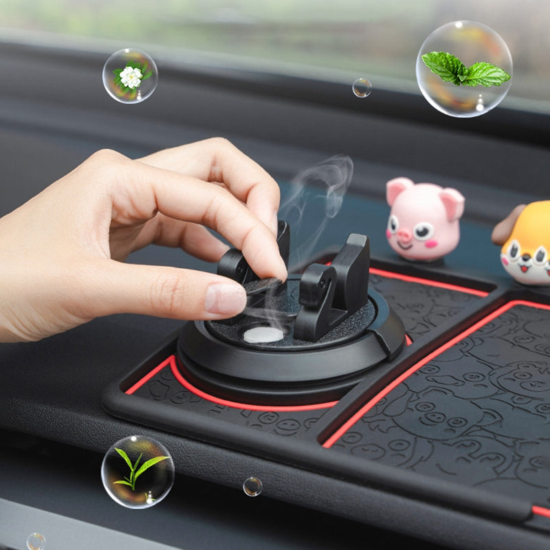 B-68 4 in 1 Anti-Slip Phone Holder Dashboard Phone Mat with Car Temporary Parking Card Phone Number/Aromatherapy Shockproof Pad Phone Car Mount