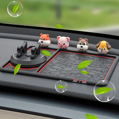 B-68 4 in 1 Anti-Slip Phone Holder Dashboard Phone Mat with Car Temporary Parking Card Phone Number/Aromatherapy Shockproof Pad Phone Car Mount