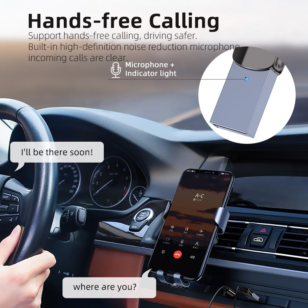 EB01 Car Bluetooth Adapter USB to 3.5mm Aux Audio Music Wireless Receiver Hands-free Adapter