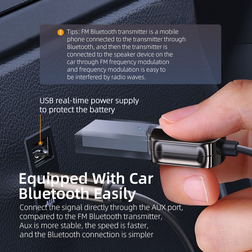 EB01 Car Bluetooth Adapter USB to 3.5mm Aux Audio Music Wireless Receiver Hands-free Adapter