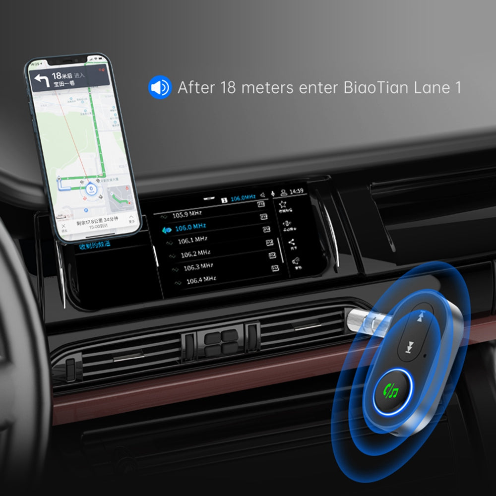 BR10 Car Bluetooth 5.0 Adapter 3.5mm Aux Audio Music Wireless Receiver Hands-free Call Adapter