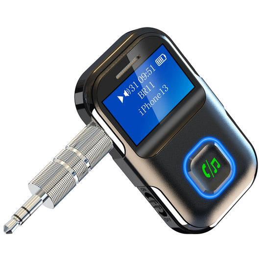 BR11 LCD Screen Car Bluetooth 5.0 Adapter 3.5mm Audio Music Wireless Receiver Transmitter Hands-free Call Adapter