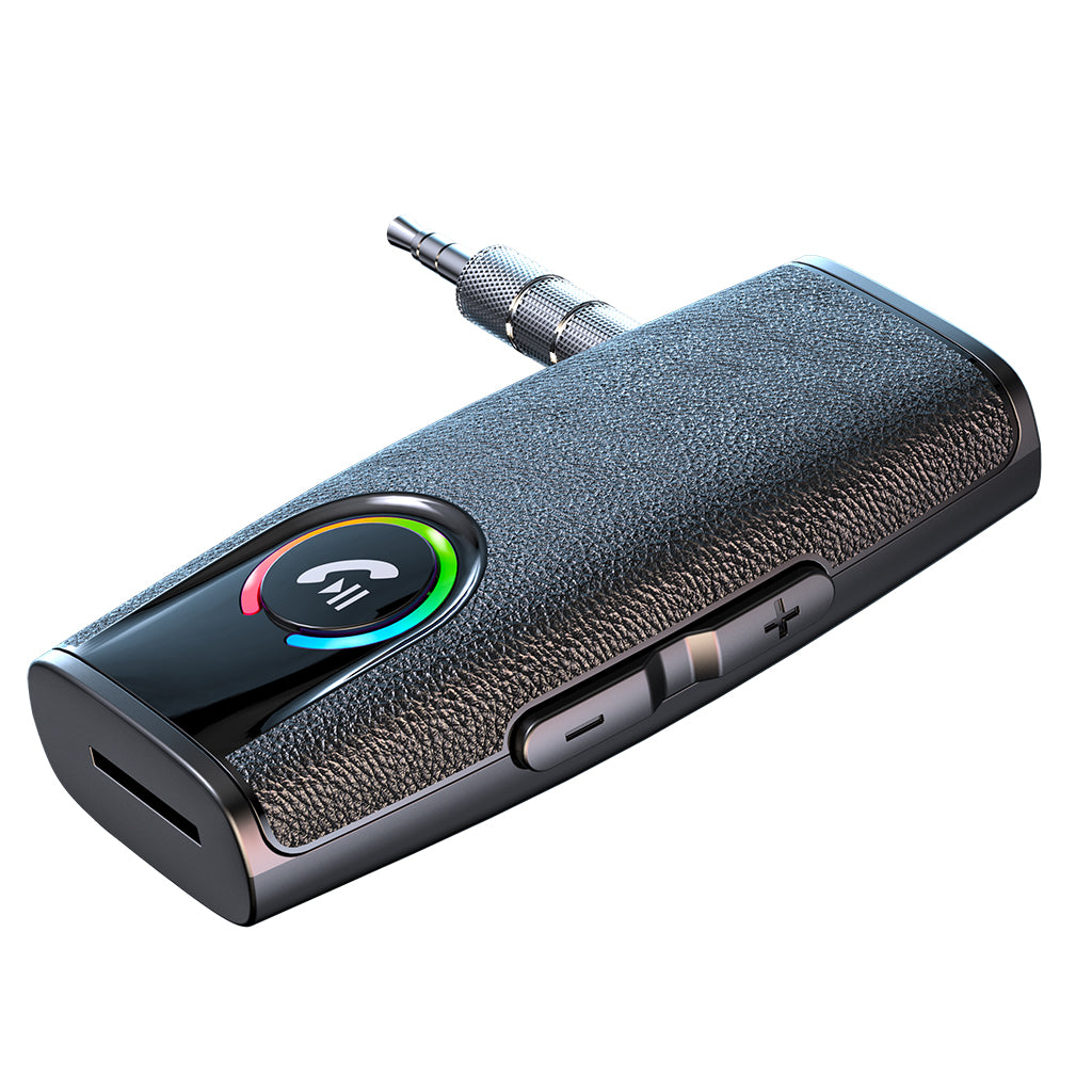 GR03 Bluetooth 5.3 Car AUX Adapter MP3 Player Support Hands-free Call with Colorful Power Indicator