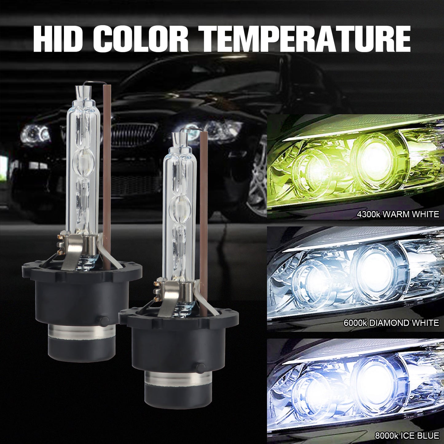 1 Pair EAGLEVISION D2S B0002 4300K Warm White Xenon Headlight Automotive Lighting HID Bulbs