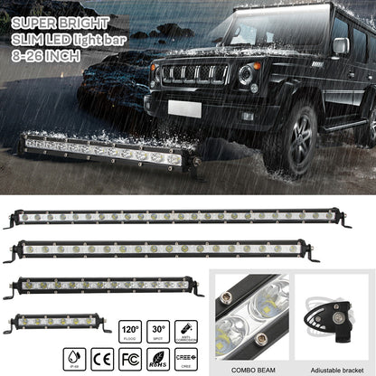 D0003 YSJ 20 inch 54W Ultra-slim Car Truck Tractor LED Work Light Spot Flood Light Waterproof Shockproof Lamp Bar