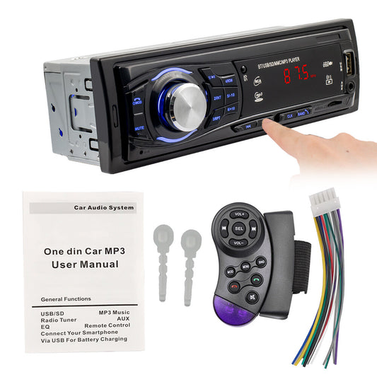 SWM 1428 RCA Audio Subwoofer 1 Din Car Stereo FM Radio Bluetooth MP3 Player with Remote Control