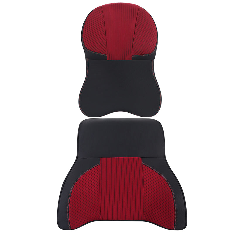 XIONGGUAN TK024AB 2Pcs Car Seat Headrest Neck Pillow + Lumbar Support Cushion Set