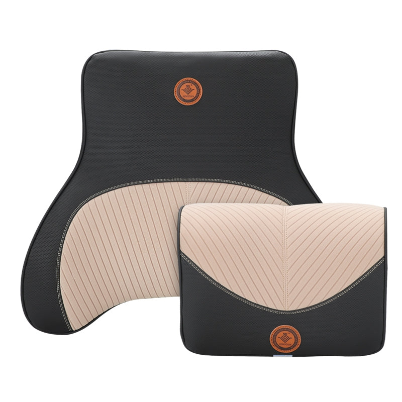 XIONGGUAN TK004AB Memory Foam Car Seat Lumbar Support Cushion + Headrest Pillow