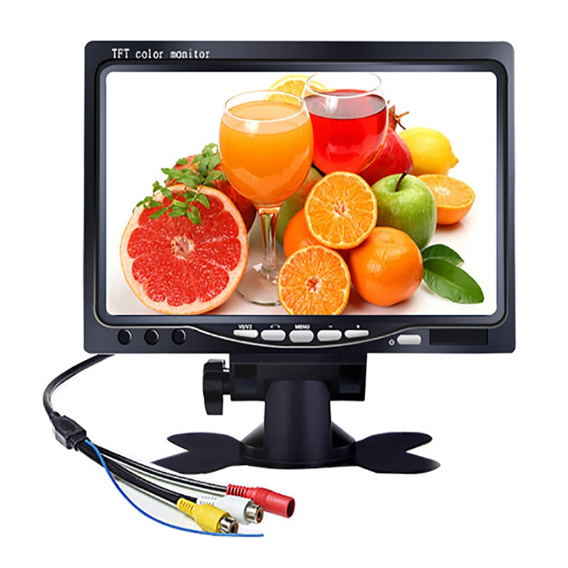 RH-701A 7" LCD Video Display Screen Monitor with Rear View Backup Car Camera Parking and Reverse System Kit for Vehicles