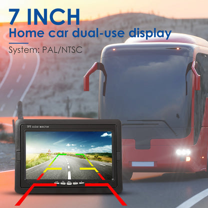 RH-701A 7" LCD Video Display Screen Monitor with Rear View Backup Car Camera Parking and Reverse System Kit for Vehicles