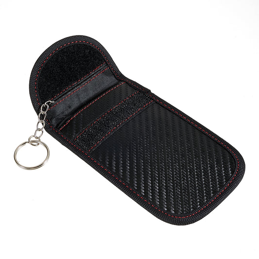 Double Layer Carbon Fiber Texture RFID Blocking Car Key Signal Shielding Bag Key Storage Pouch