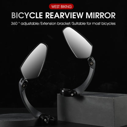 WEST BIKING 1Pc YP0720033 Electric Bike Rearview Mirror HD Adjustable Angle for Bicycle Handlebar