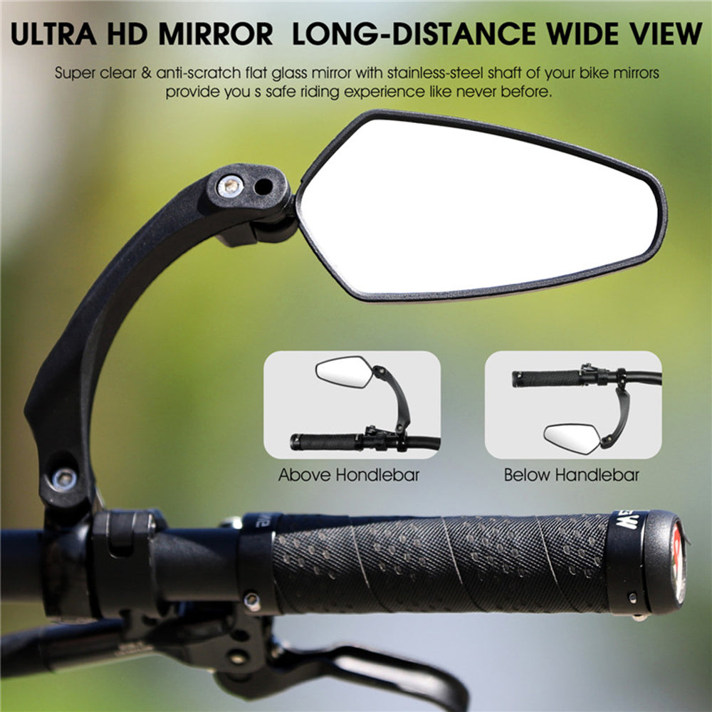 WEST BIKING 1Pc YP0720033 Electric Bike Rearview Mirror HD Adjustable Angle for Bicycle Handlebar