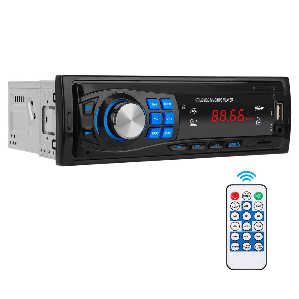 1 Din Bluetooth Stereo In-dash Car Audio FM Radio MP3 Player Support TF USB AUX