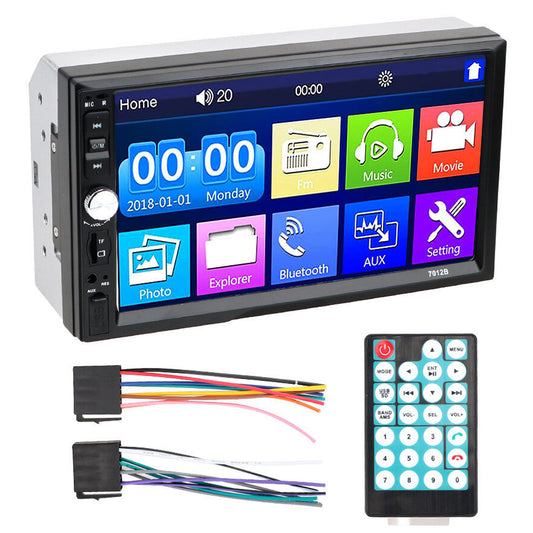 7012B 7 inch Touch Screen Bluetooth HD Multimedia Player 2 Din Car FM Radio Reversing Display Music Video Player