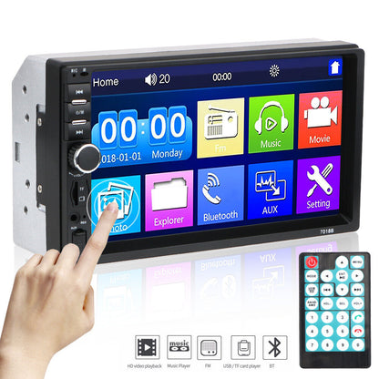 7012B 7 inch Touch Screen Bluetooth HD Multimedia Player 2 Din Car FM Radio Reversing Display Music Video Player