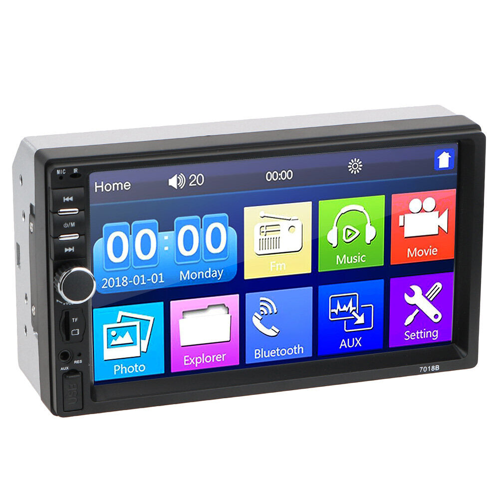 7012B 7 inch Touch Screen Bluetooth HD Multimedia Player 2 Din Car FM Radio Reversing Display Music Video Player