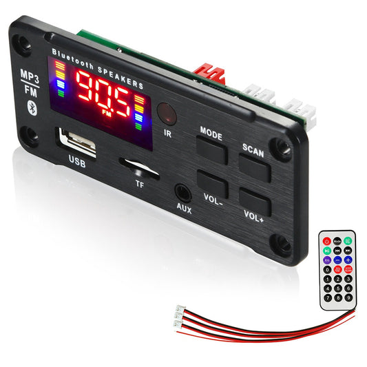 12V 50W Color Screen Car Bluetooth 5.0 MP3 Decoding Deck Player Support Bluetooth  /  FM  /  Call  /  Recording