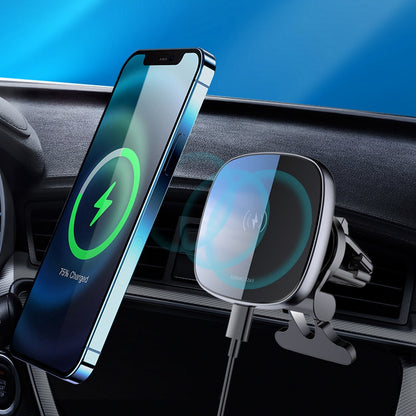 LOHEE W-26 Car Magnetic Wireless Charger Air Vent 15W Fast Charging Station Phone Holder 360-degree Rotating for iPhone 12/13 Series