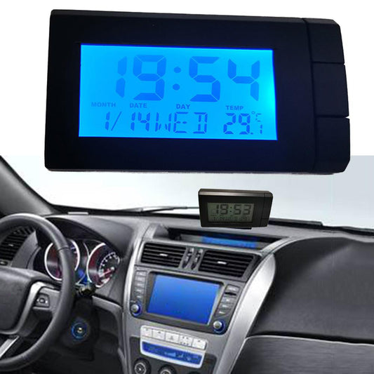 CT66 Car LCD Digital Clock &amp; Temperature 2 in 1 Auto Watch Thermometer Car Ornaments Electronic Clock