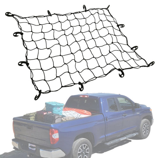 Latex Heavy Duty Cargo Net for Pickups Car Mesh Holes Cord Net for Truck Bed Roof Rack 120cmx90cm 88 Grids Cargo Organizer Net with Hooks