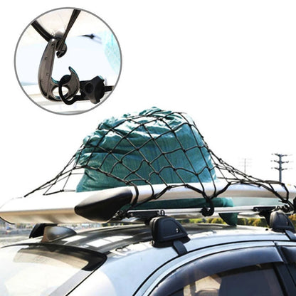 Latex Heavy Duty Cargo Net for Pickups Car Mesh Holes Cord Net for Truck Bed Roof Rack 120cmx90cm 88 Grids Cargo Organizer Net with Hooks