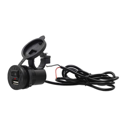 WUPP CS-836B1 12V Motorcycle Mobile Phone Single USB Power Supply Charger Waterproof Port Socket with Switch