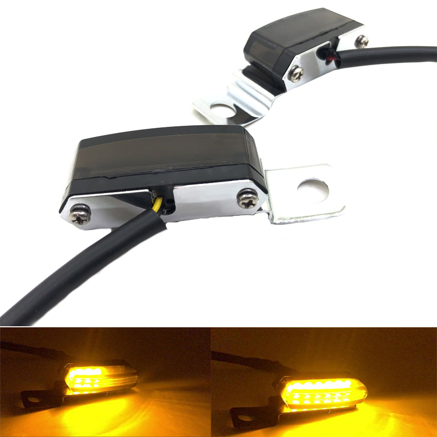 2Pcs Universal Motorcycle Flowing Water Turn Signal LED Light Brake Clutch Lever Flashing Lamp for Honda Yamaha Kawasaki Suzuki