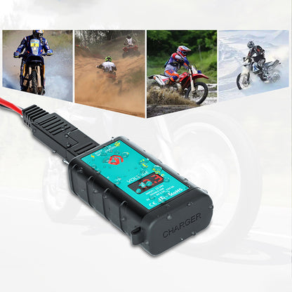 WUPP ZH-1422A3 Motorcycle USB Charger SAE+1.4mOT to USB Adapter QC3.0 Dual USB Port Charger Socket with Voltmeter for Smart Phone Tablet GPS