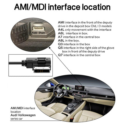 0.35m 8Pin+Micro+3.5mm AUX Cable MDI AMI MMI Audio Cord for Audi A6L A8L Q7 A3 A4L A3 A4 A6 Q5B6 B8 C6 B7