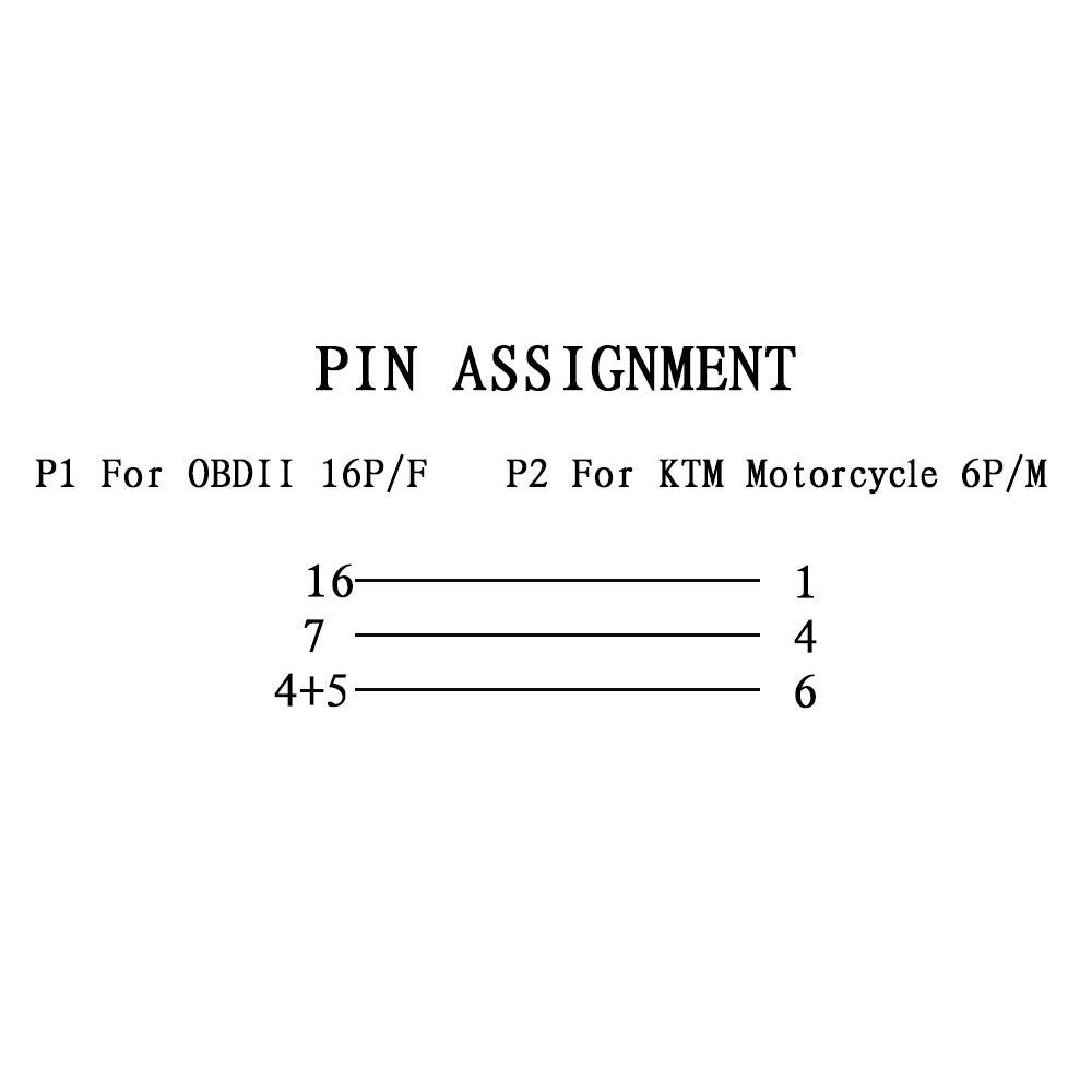 Motorbike Adapter OBD Extension Connectors 16Pin to 6Pin Plug Cable for KTM Motorcycle