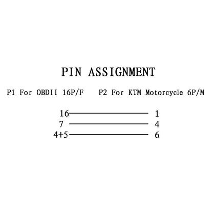 Motorbike Adapter OBD Extension Connectors 16Pin to 6Pin Plug Cable for KTM Motorcycle