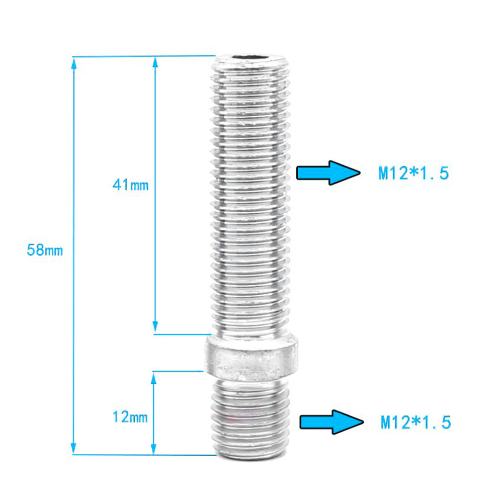 20PCS 58mm Universal Car Modification Extended Wheels Stud Conversion M12x1.5 to M12x1.5 Screw Adapter for German Cars