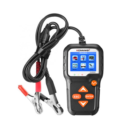 KONNWEI KW650 6-12V Car Motorcycle Battery Tester Charging Cranking Test Tool Battery Analyzer 100 to 2000 CCA