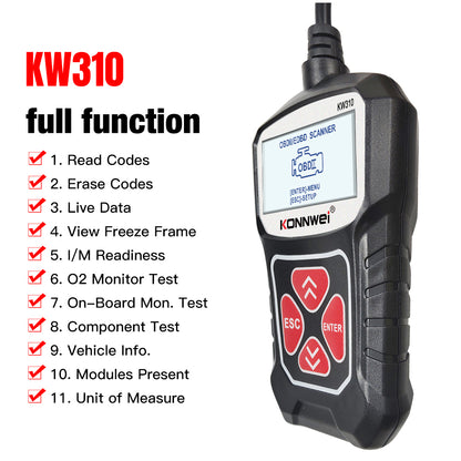 KONNWEI KW310 Car Engine Trouble Code Detector Scanner Seven Language Supported