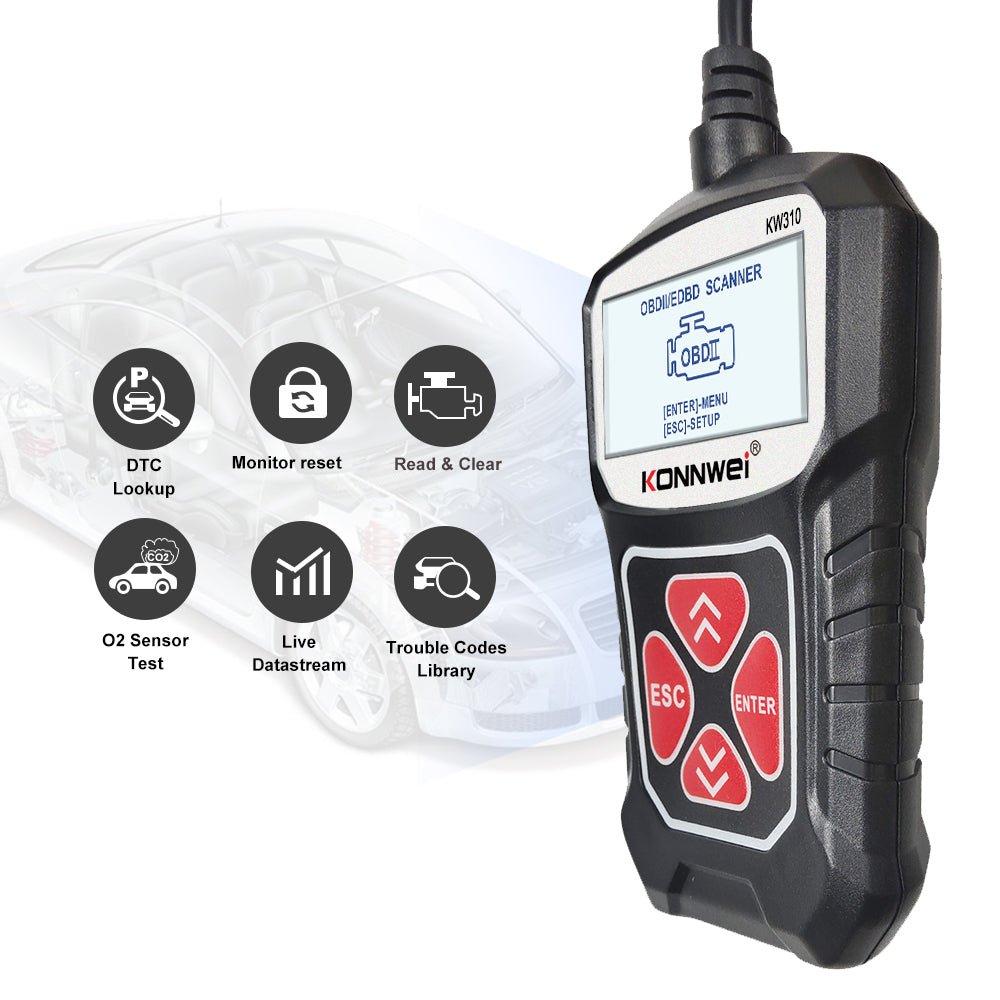 KONNWEI KW310 Car Engine Trouble Code Detector Scanner Seven Language Supported