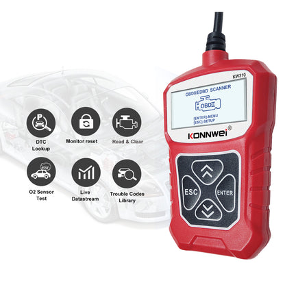 KONNWEI KW310 Car Engine Trouble Code Detector Scanner Seven Language Supported