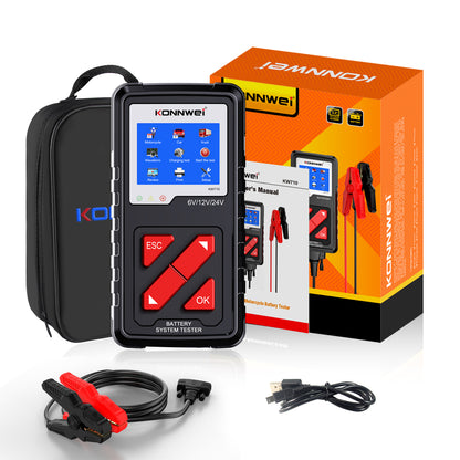 KW710 6V/12V/24V Motorcycle Car Truck Battery Tester Lead-acid Battery Analyzer