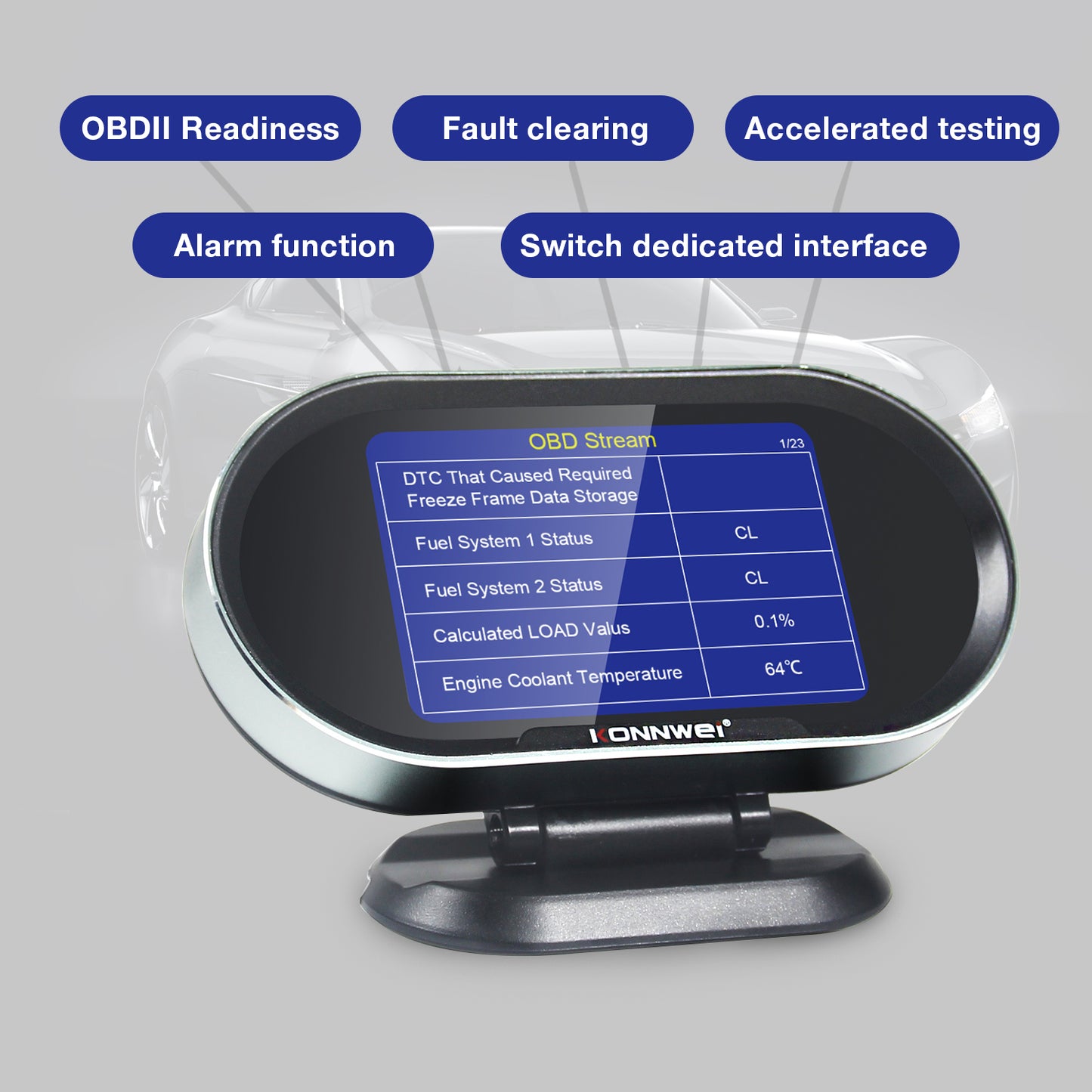 KONNWEI KW206 Auto Diagnostic Scanner Auto Onboard Computer Gauge + OBDII Engine Scanner