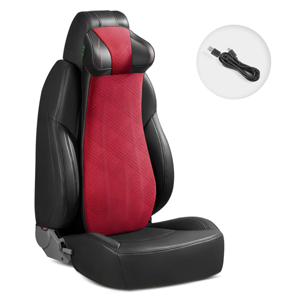 XIONGGUAN LT001 2-in-1 One-piece Car Lumbar Neck Head Support Cushion Electric Massage Fatigue Relieve Memory Foam Vehicle Back Cushion