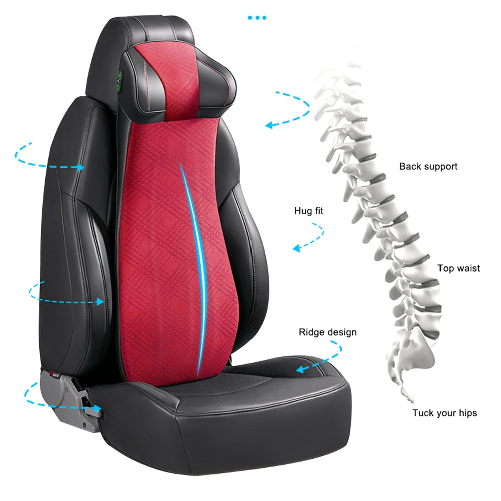 XIONGGUAN LT001 2-in-1 One-piece Car Lumbar Neck Head Support Cushion Electric Massage Fatigue Relieve Memory Foam Vehicle Back Cushion