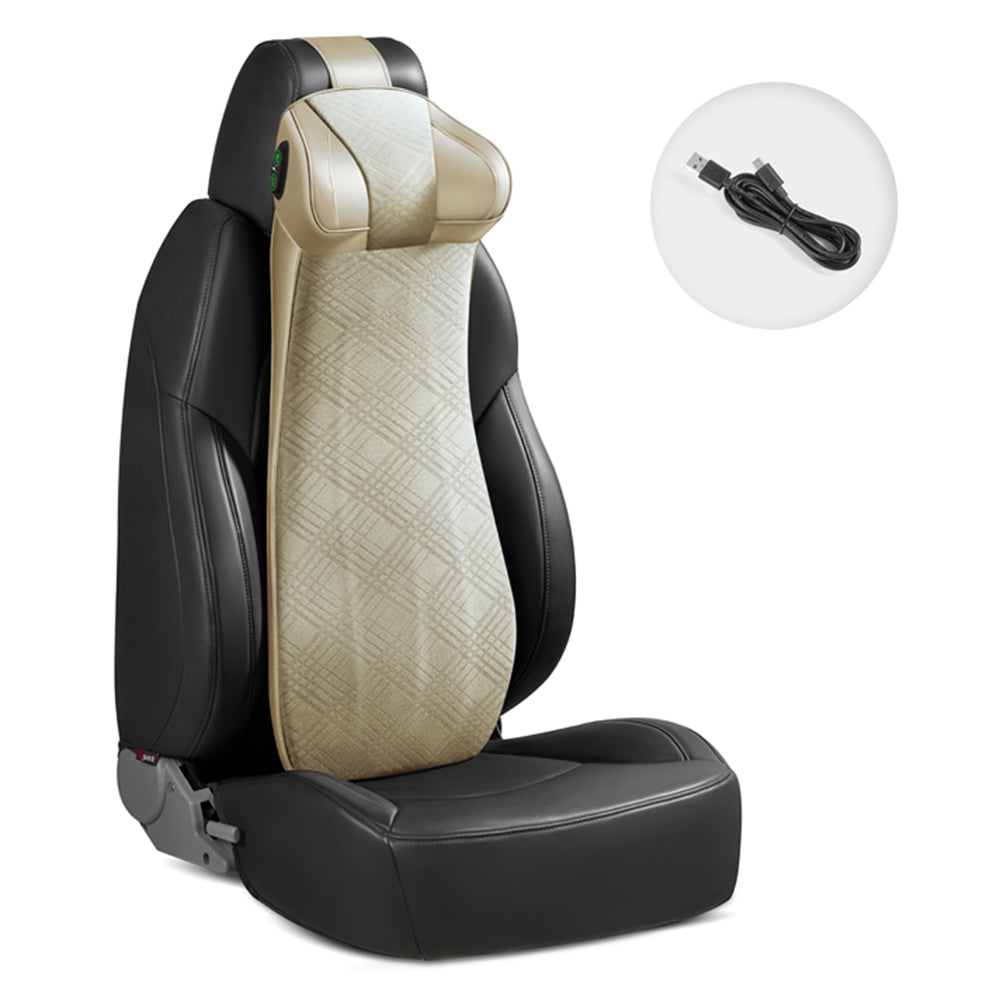 XIONGGUAN LT001 2-in-1 One-piece Car Lumbar Neck Head Support Cushion Electric Massage Fatigue Relieve Memory Foam Vehicle Back Cushion