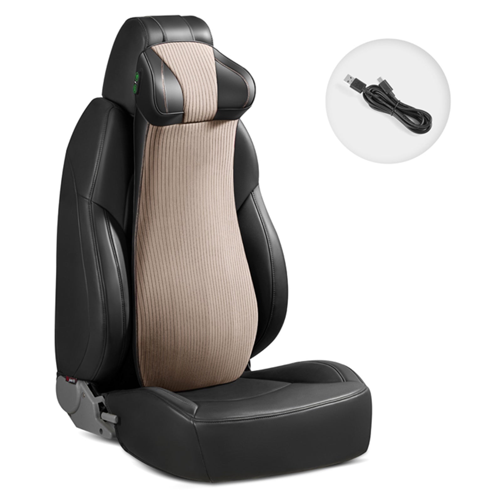 XIONGGUAN LT002 2-in-1 One-piece Memory Foam Car Lumbar Neck Support Cushion Electric Smart Massage Fatigue Relieve Vehicle Headrest Back Cushion