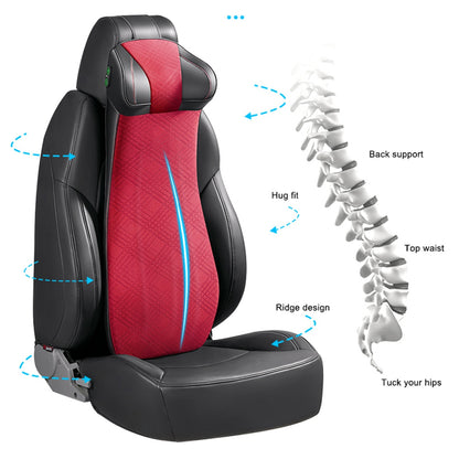 XIONGGUAN LT001 2-in-1 One-piece Car Lumbar Neck Head Support Cushion Memory Foam Fatigue Relieve Seat Headrest Back Cushion