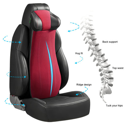 XIONGGUAN LT002 2-in-1 One-piece Car Back Pad Ergonomic Memory Foam Lumbar Neck Head Support Cushion