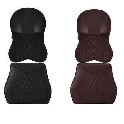 XIONGGUAN TK025AB Electric Massage Car Seat Lumbar Support Cushion + Headrest Pillow Fatigue Relieve Memory Foam Cushion