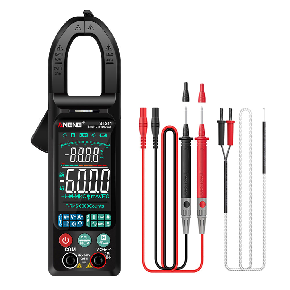 ANENG ST211 Big Color Screen Digital Clamp Meter Multimeter 6000 Counts AC DC Voltage Current Tester