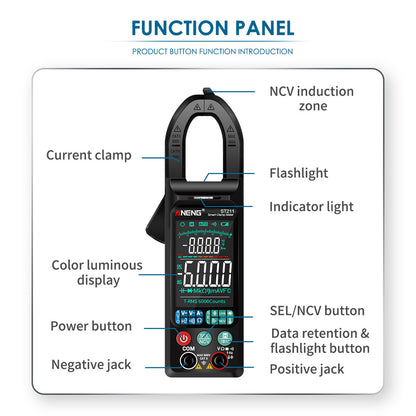 ANENG ST211 Big Color Screen Digital Clamp Meter Multimeter 6000 Counts AC DC Voltage Current Tester