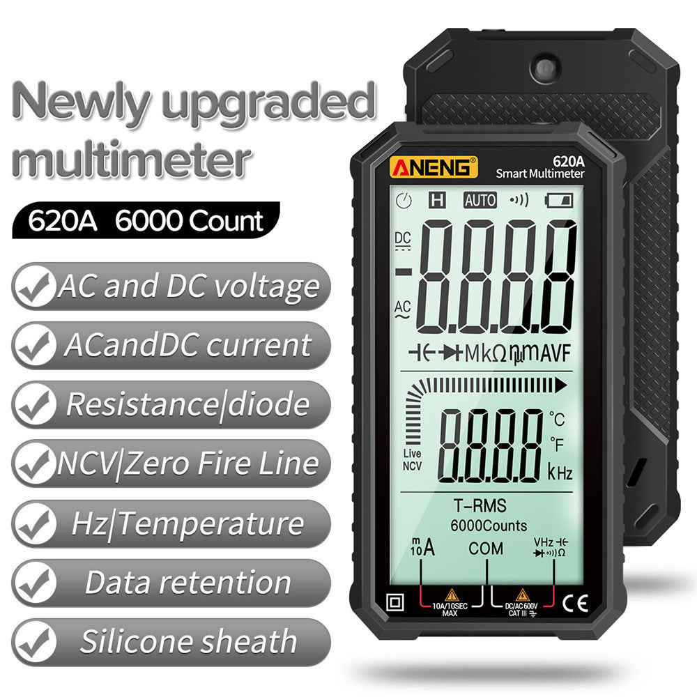 ANENG 620A 4.7 inch Digital Smart Multimeter 6000 Counts True RMS Auto Electrical Capacitance Meter with Flashlight